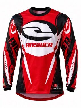 Answer Racing Red Black Motocross Jersey Men’s Medium MX BMX Riding Shirt
